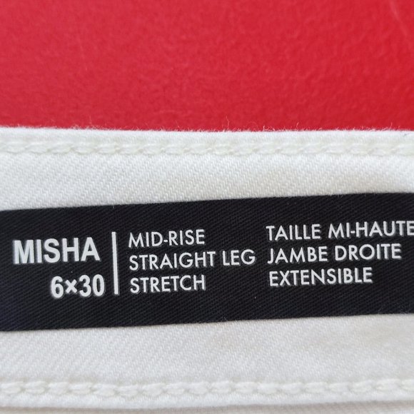 Buffalo David Bitton Misha mid rise straight leg jeans white women's size 6x30 - Picture 7 of 9